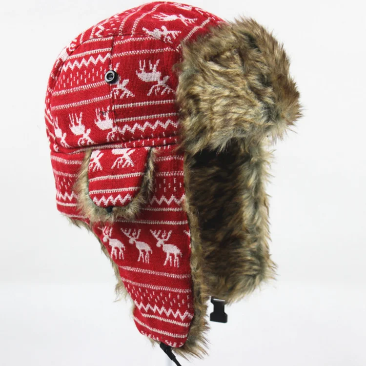 Men Women Winter Russian Trapper Ski Earflap Aviator Bomber Fur Trooper Hat