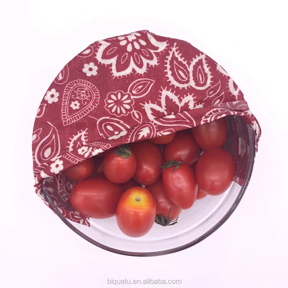 
GOTS Organic Cotton Fabric Bees Wax Food Wrap Reusable Beeswax Food Storage 