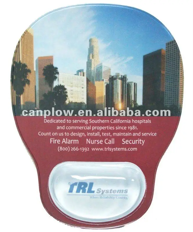 PVC mouse pad with wrist rest good for unique company gifts