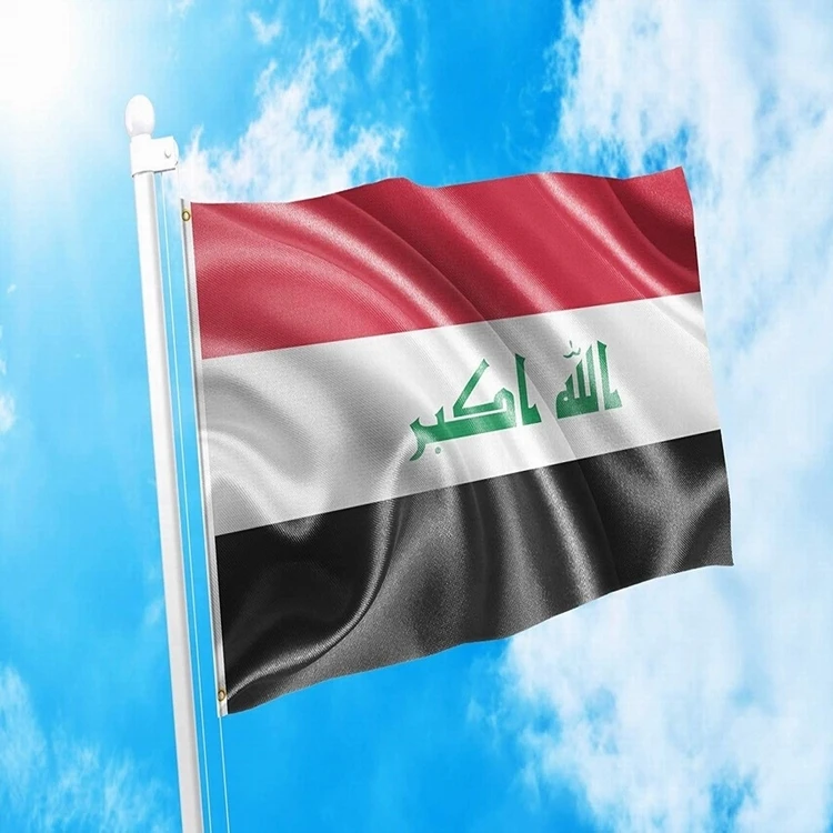 90x150 cm screen printing Iraq flag 3x5 ft outdoor flying Iraq flag