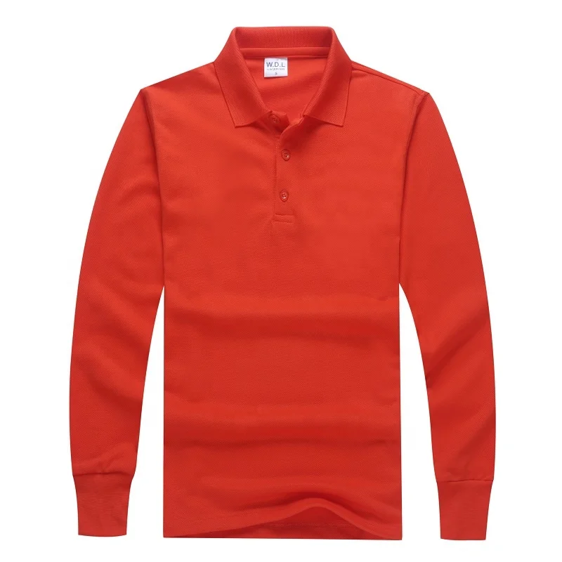 
New Design Man Long Sleeve 100% cotton Polo T shirt For Promotion 