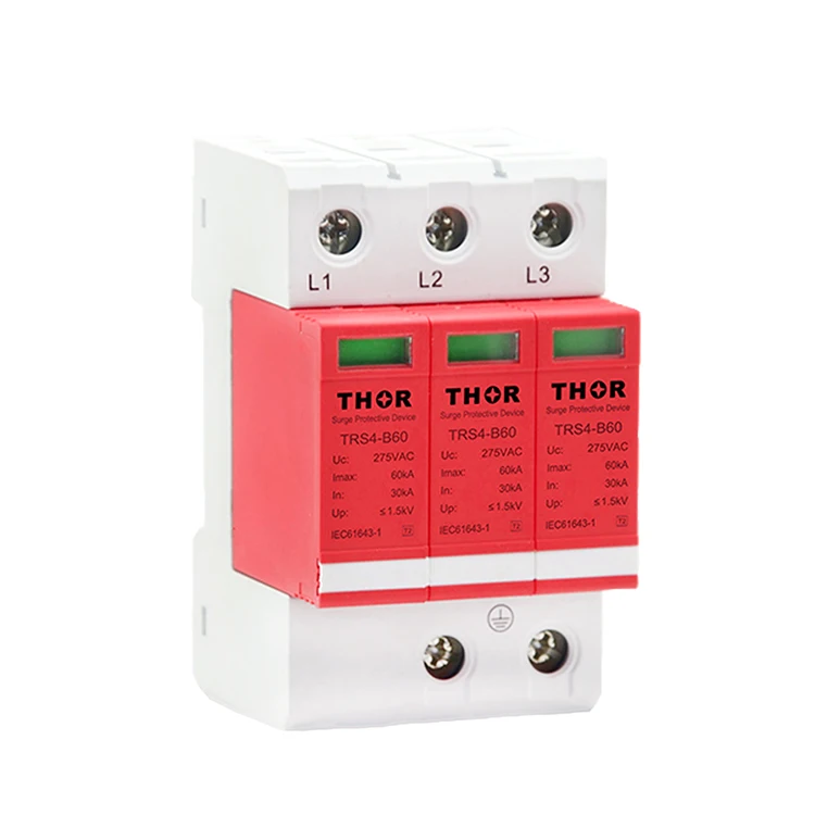 Lightning protection SPD 60KA electrical surge protector device power lightning surge arrester