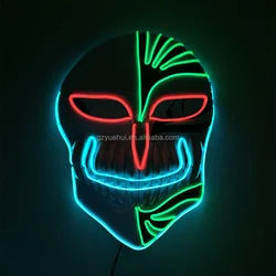 Anime Party Holiday Lights BLEACH Led Rope Tube Luminous Mask Neon EL Cold Light Vizards Kurosaki Ichigo Cosplay Accessory Mask