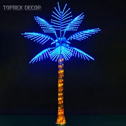 Outdoor 3m 4m 5m 6m landscape led lighted coconut palm tree lamps lights for surpise party