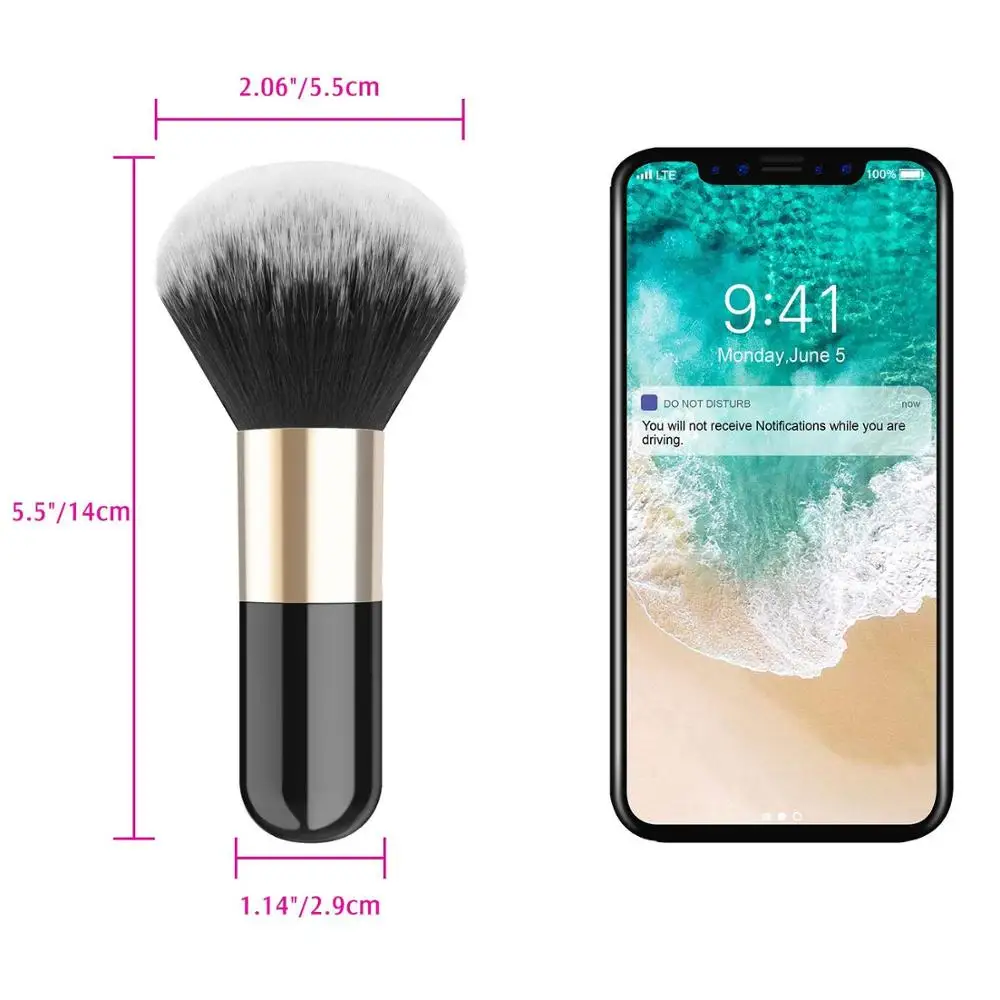 Профессиональная плоская Косметическая кисть Kabuki с одной ручкой и большой круглой головкой, мягкая кисть для тонального крема с минеральной пудрой
