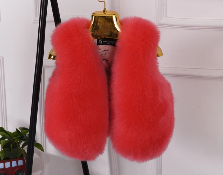 
Fashion Cute Autumn Winter Red Baby Faux Fur Gilet Utility Vest For Child 
