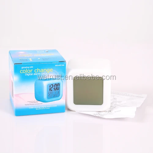 Wholesale Cheap Colorful LED Touch Light Square Cube Alarm Clock