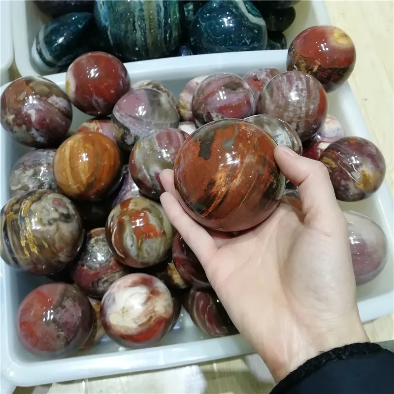 Wholesale Natural Petrified Wood Ball Wooden Fossil Stone Ball