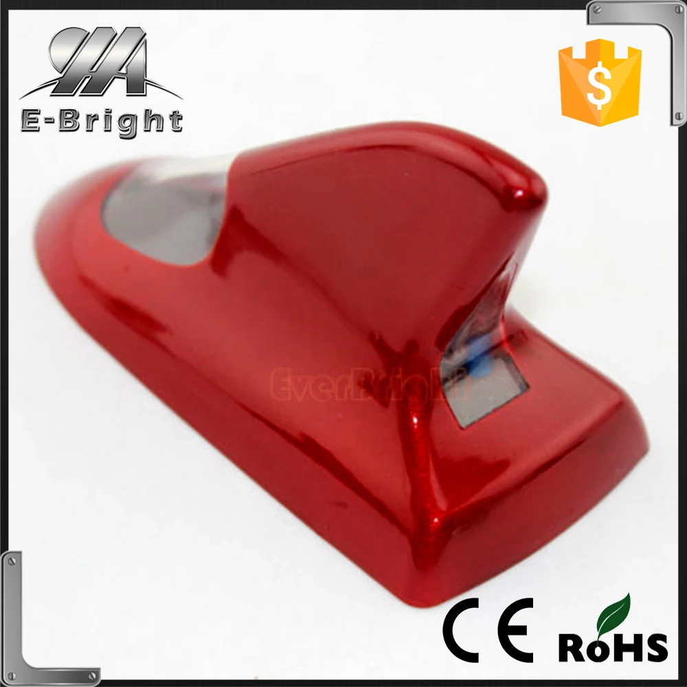 4 Colors Car LED Solar Pileup-prevention Taillight Auto Shark Antenna Warning Alarm Lamps,shark fin antenna gps dvb-t