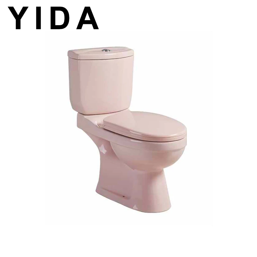 Ceramic Wc Pink Color Toilet Export to Africa Parma Brand Close Couple Smooth Two Piece Contemporary Hotel 3 Years Floor Mounted