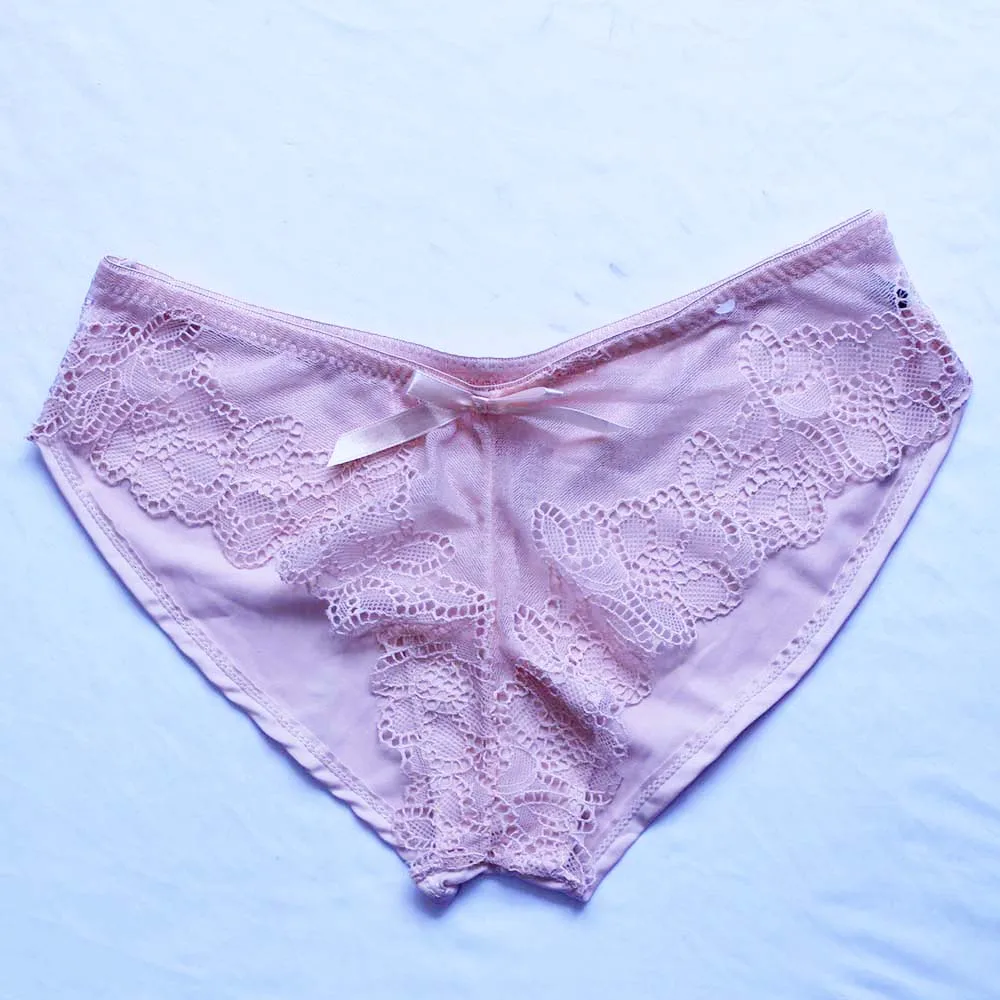 Sexy style women brief full lace transparent knickers women intimate