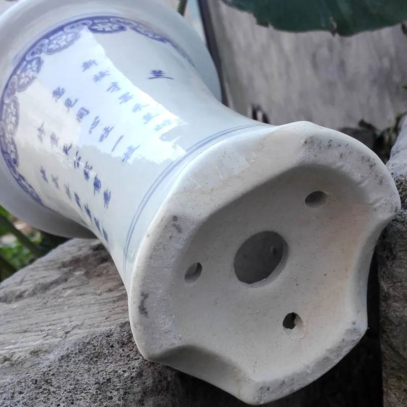 Wholesale Jingdezhen High Temperature burning blue and white orchid porcelain flower pot