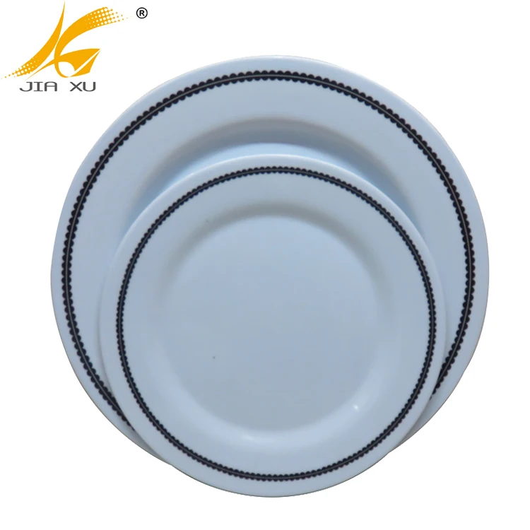 
promotion products simple ring design round flat plate melamine for diner 