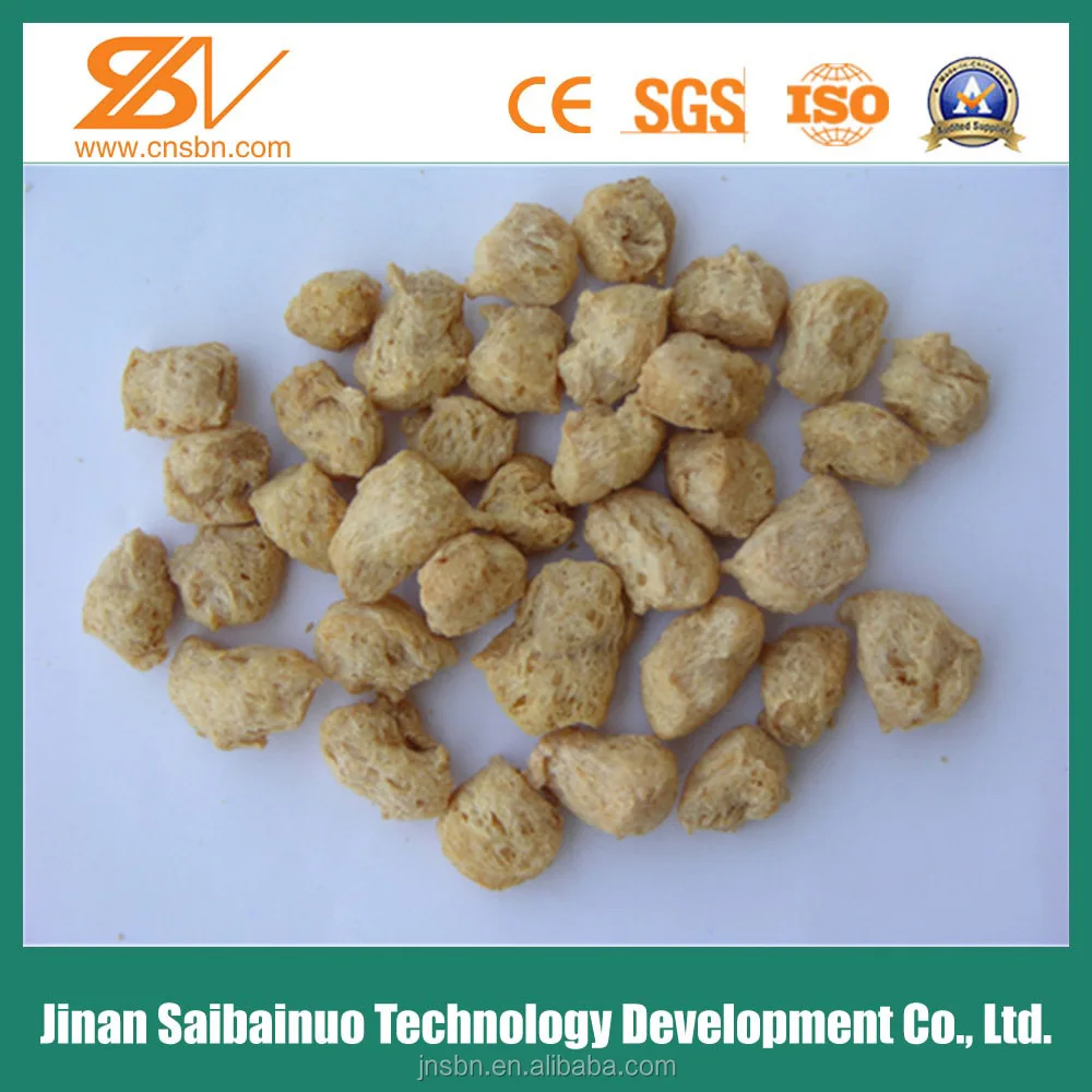 Soya beans protein mince chunks nuggets extrusion processing line