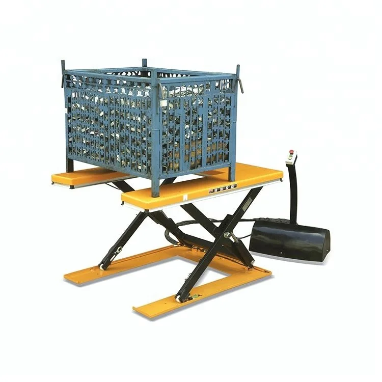 1500kg Load Electric hydraulic scissor lift table with U groove platform