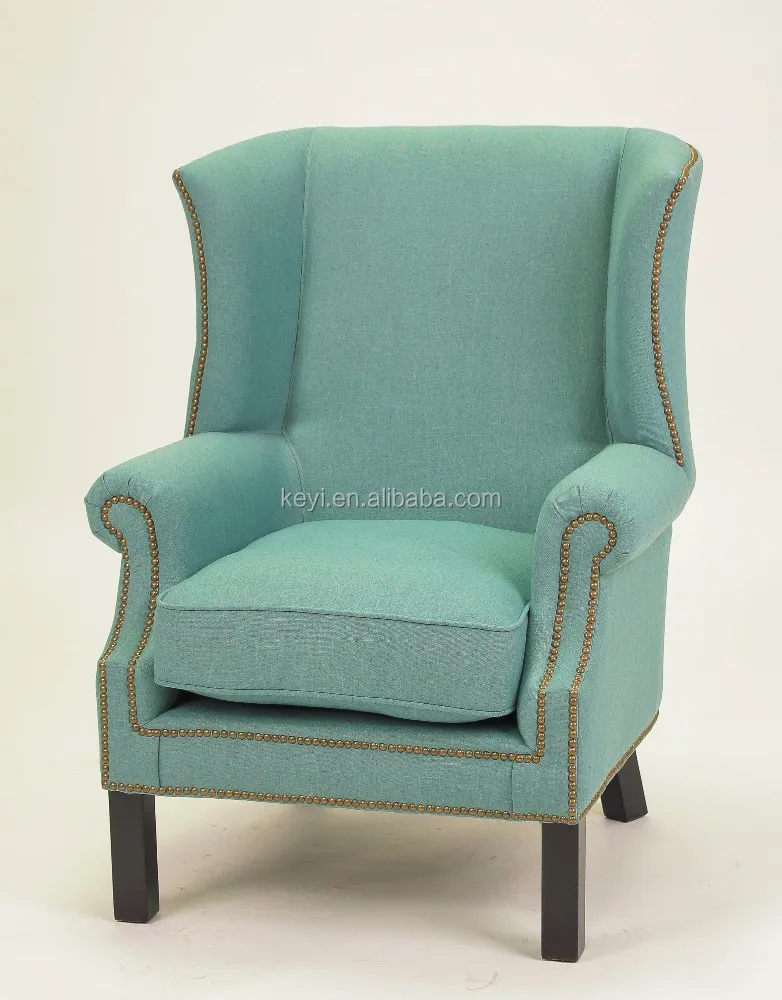 2015 New design used living room furniture for sale With Nailhead Leisure Single Sofa/Wooden Fabric Armchair(KS-06-1)