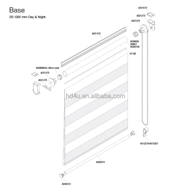 
Popular Double Layer Roller Shades base system day and night design zebra blinds window roller shutter 