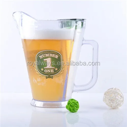 Royalway Design 60oz Acrylic Beer pitchers with ice core compartment, Acrylic Beer Jugs