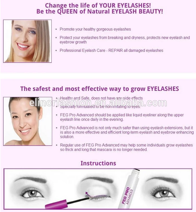 
100% Natural FEG Pro Eyelash Eyebrow Enhancer Growth Serum 