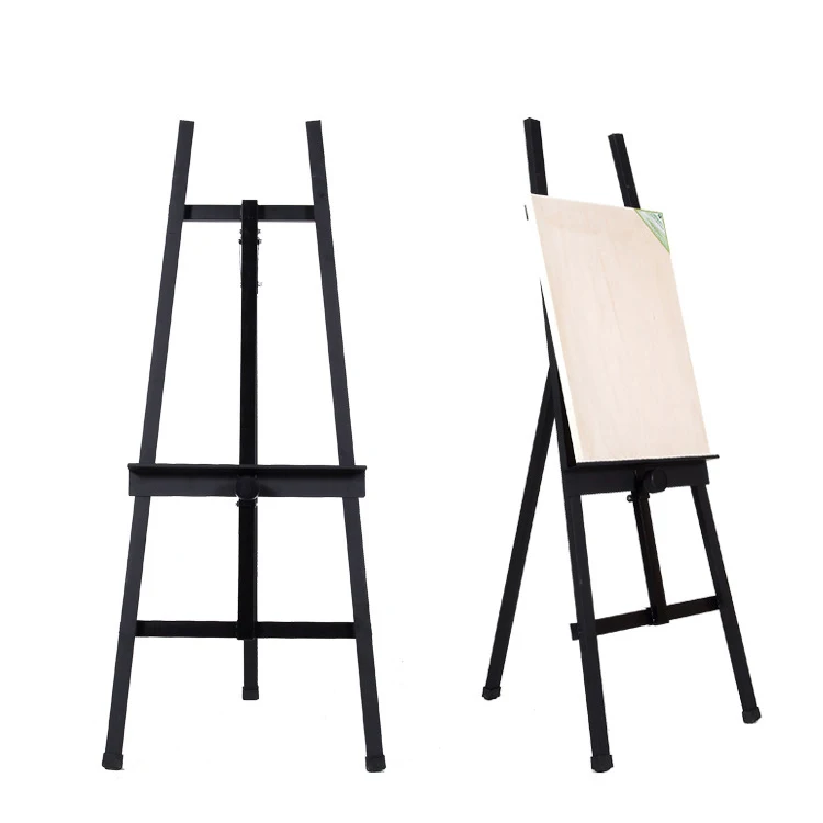 
Factory Supplying Outdoor Drawing Classic Matte Black Steel Easel Adjustable Easel 