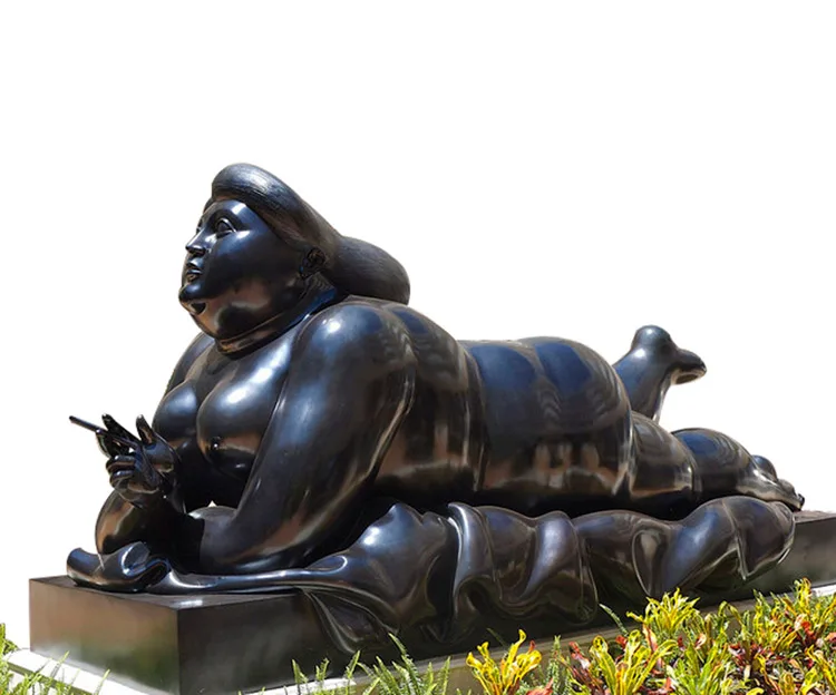 По индивидуальному заказу Fernando Botero, толстая женщина, бронзовая статуя в натуральную величину, человеческое тело, арт-центр, ландшафтное украшение, городская садовая скульптура