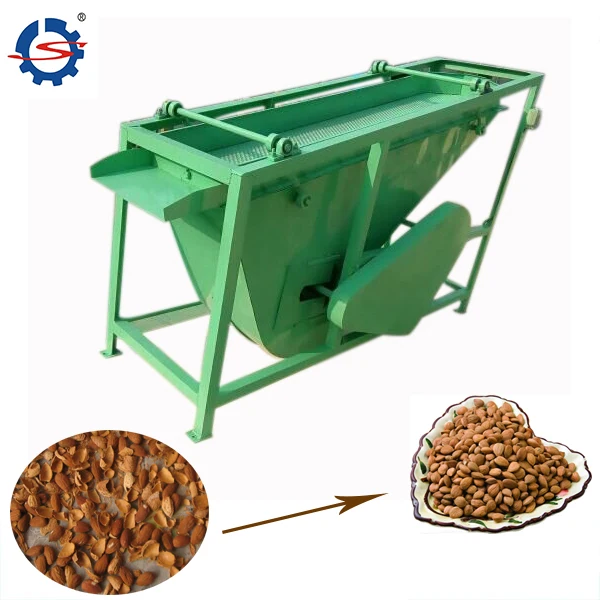 High capacity almond shell breaking machine