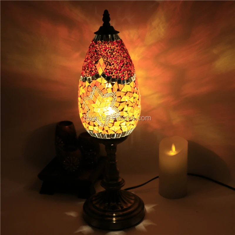 Tokin-lighting (TC1L03) Handmade Mosaic Art Turkish LED table Lamps