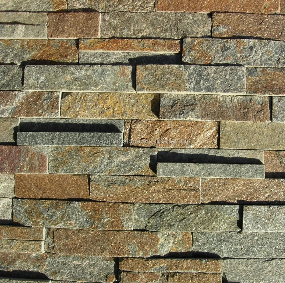 
Облицовка стен из натурального камня ржавая слюда 