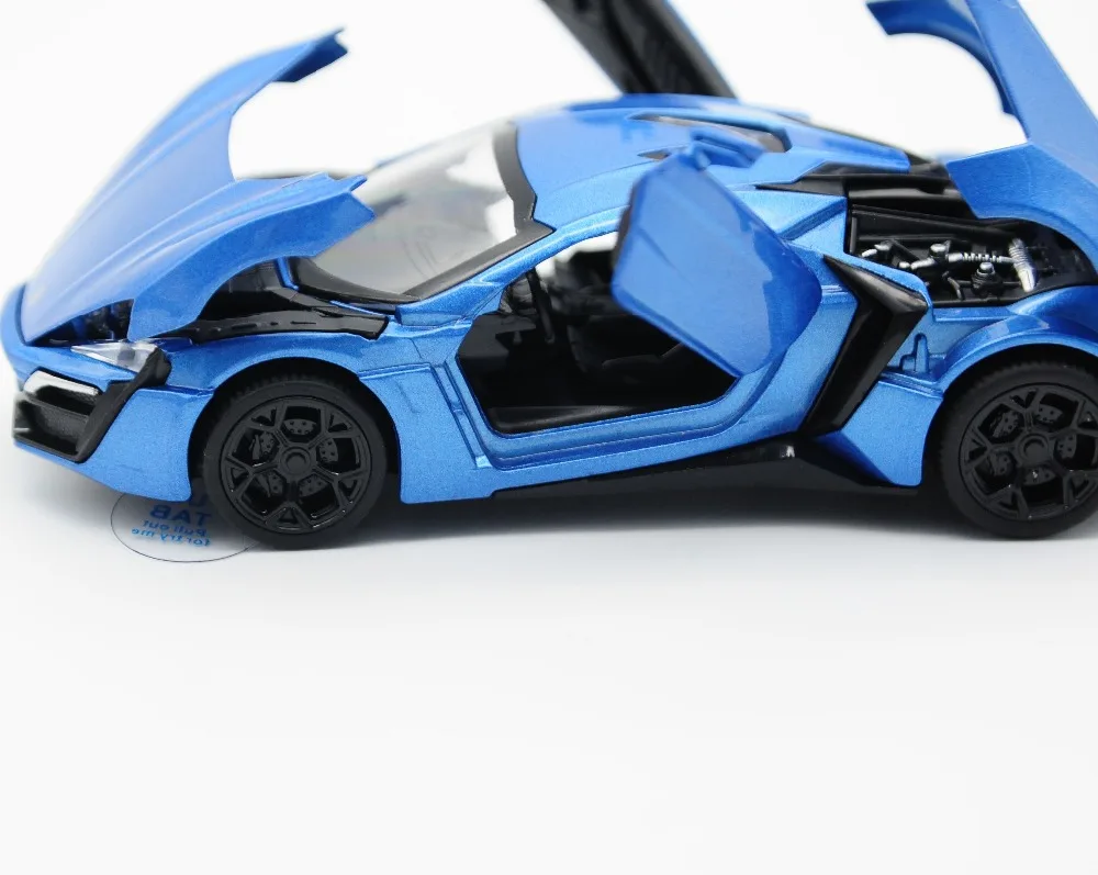 1:32 car model New Fast & Furious 8 Lecan blue sports car