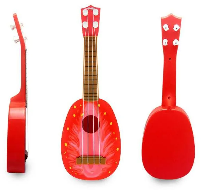 Most Popular early educational Toy Plastic Orange Watermelon  Strawberry Kiwi Fruit Ukulele Guitar for children