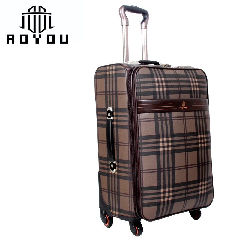 3pcs 16/20/24 inch PU leather business travel suitcase universal wheels luggage case aluminum trolley suitcase