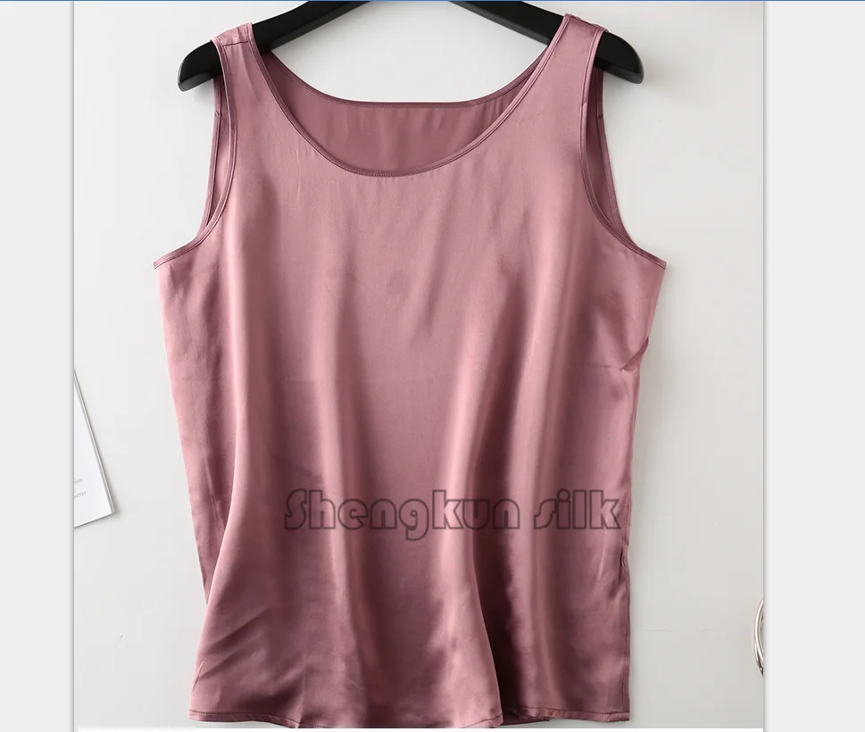 
China wholesales Super soft pure silk Camisoles short pajamas tank top OEM S-2XL 