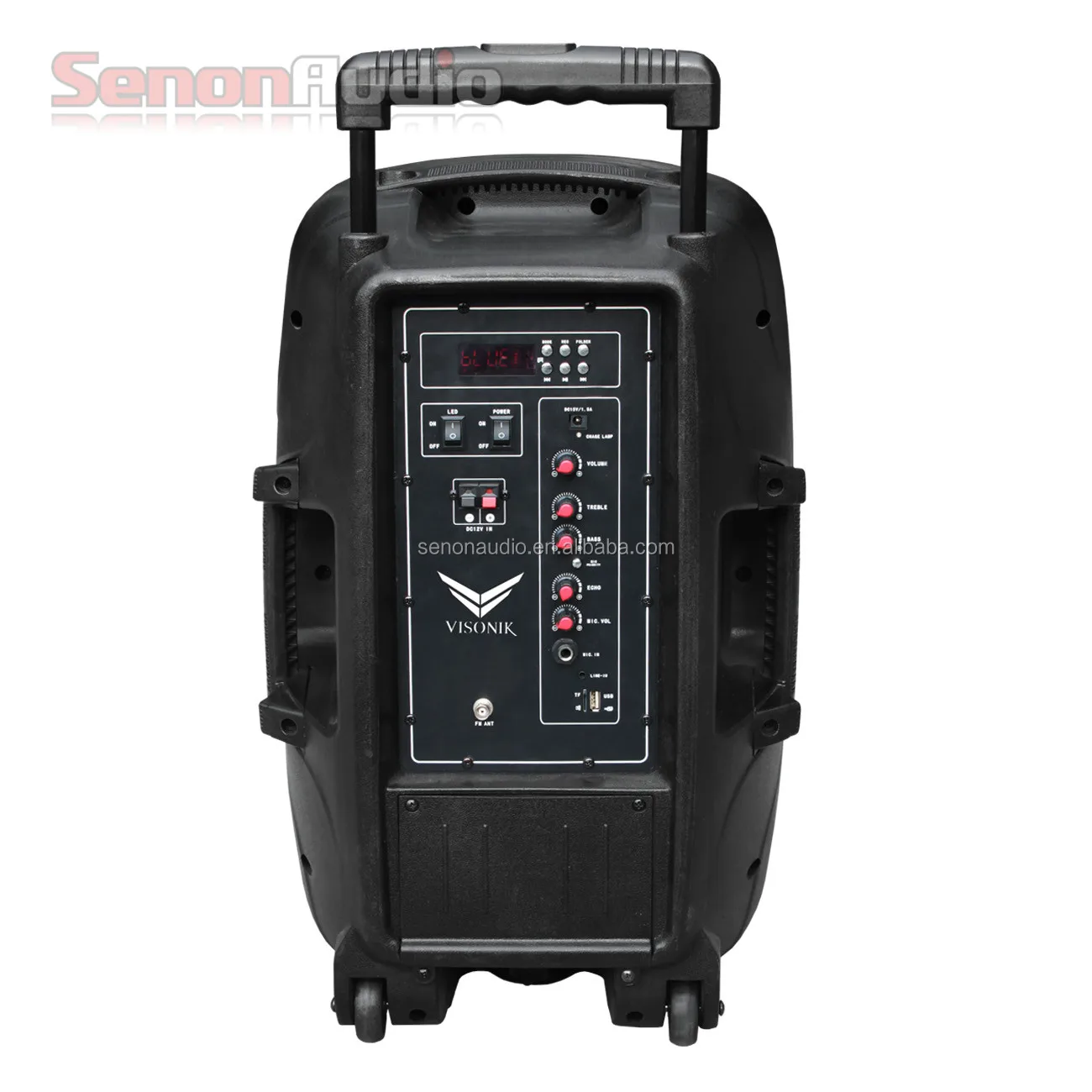 12 дюймов портативный перезаряжаемые питание DJ bluetooth динамик со светодиодной подсветкой тележка PA система синий зуб динамик