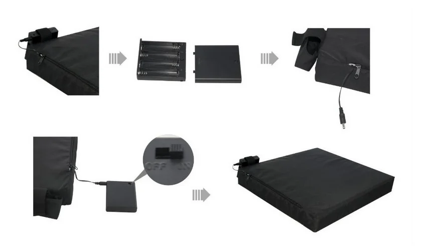 Портативная греющая губчатая подушка, подушка сиденья для стадиона с подогревом и аккумулятором