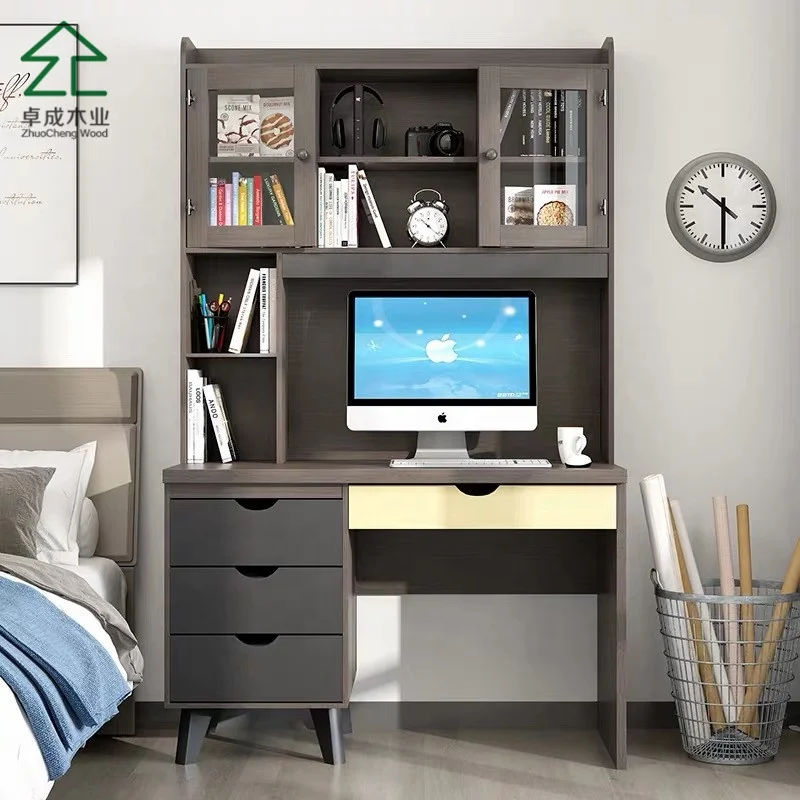 Wooden Cheap Home Office Computer Desk Design Study Table With Shelf