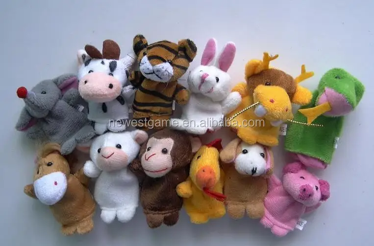 wholesale online Toys lovely soft finger puppets toys parent-child interaction cartoon animal plush 35 styles