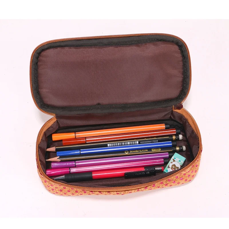 Custm Full Printed cork pen pencil bag 100% Eco-friendly Shiny cork makeup storage bag recyclable cork stationery case