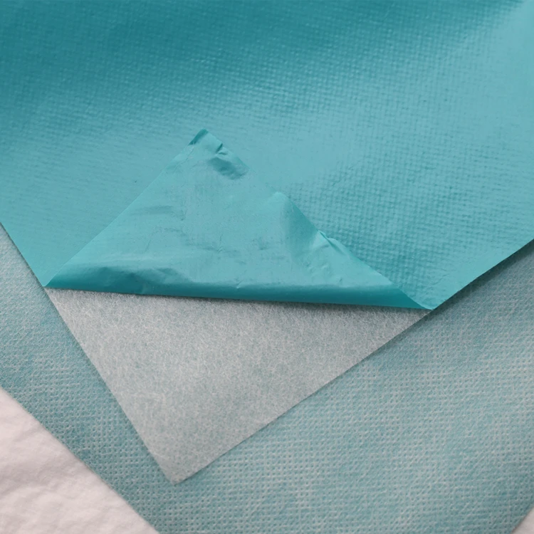 Green 46gsm SF micropore breathable film composite PP spunbond non woven
