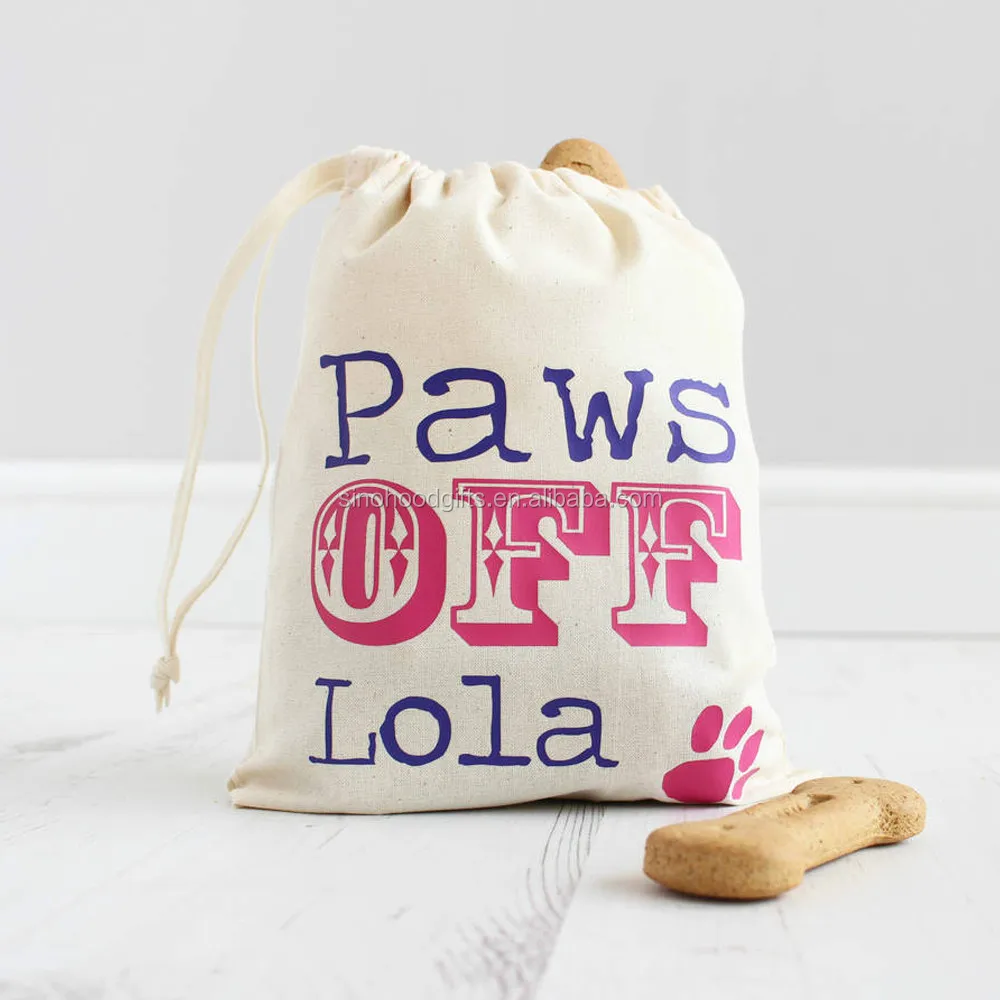 
2016 China manufacturer supply eco-friendly 100% cotton recycled pets treat bag 