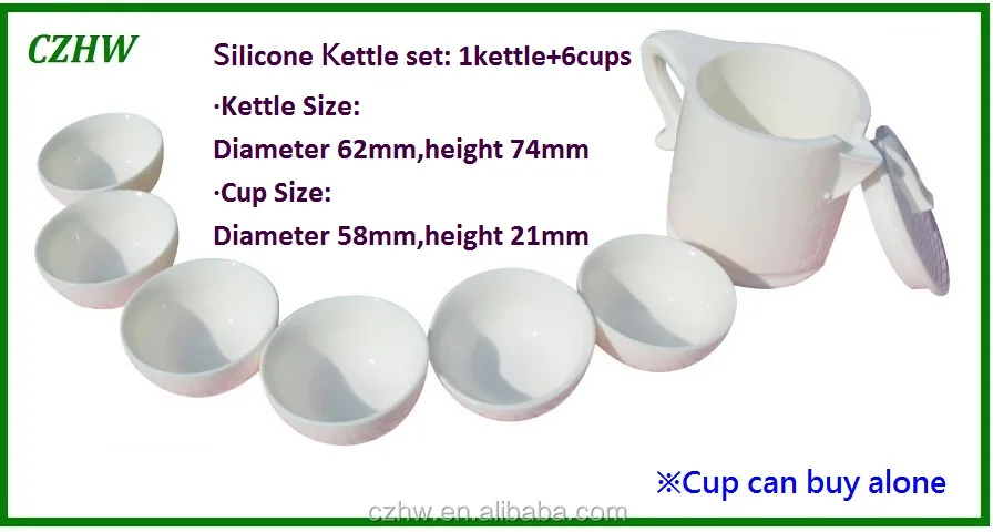 
Silicone cup special product look very like ceramic cup but It is 100% silicone , kettle set 