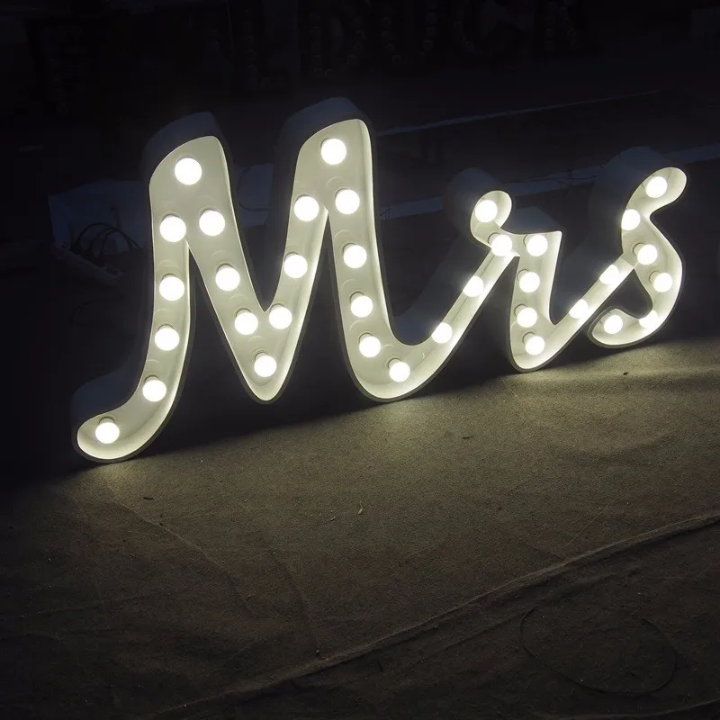 Vintage industrial metal marquee letter light, LED sign, alphabet letters