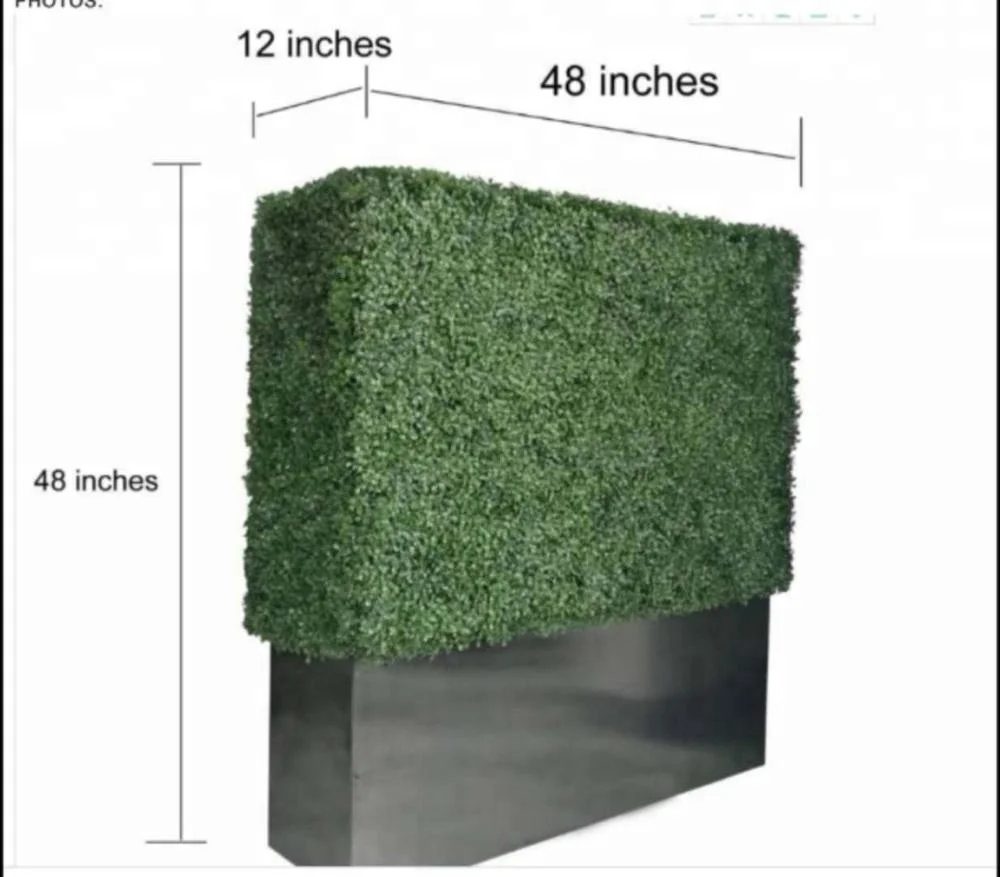 Artificial green boxwood plastic hedge fence use for hotel garden home