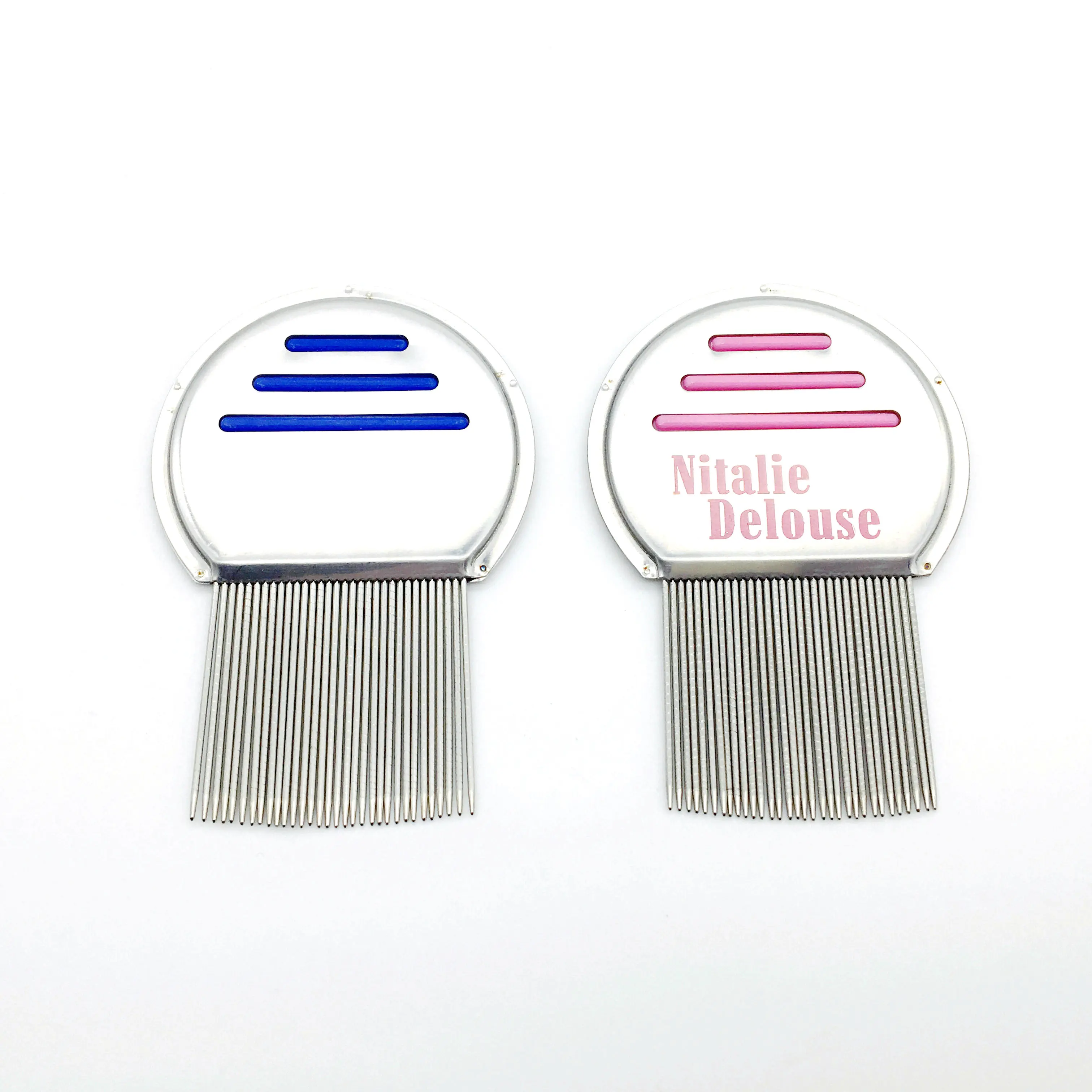 Blister Card Packed Stainless steel Lice Louse Nit Flea Tick Spiral Grooved Comb With End-rounded Teeth For Human Hair Cleaning