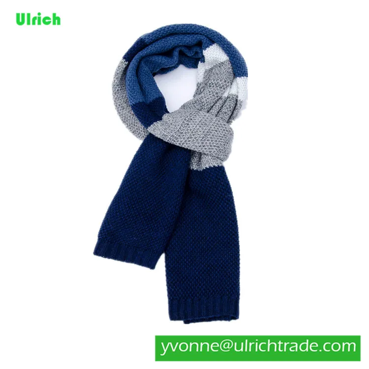 KD103 Fashion hot style knitted jacquard woollen men scarf