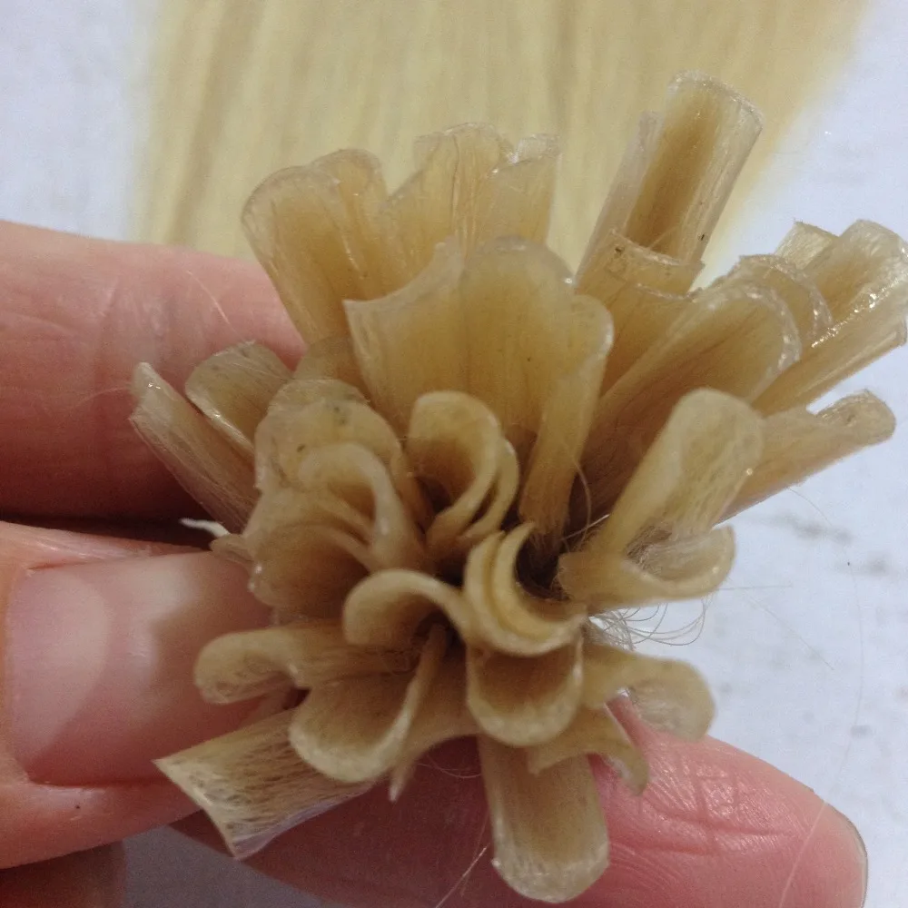 Blonde Color Nail-Tip Keratin Prebonded Hair U-tip Extension Hair #613