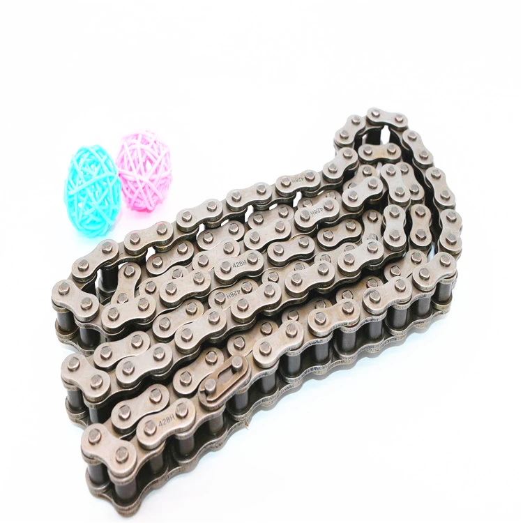 Peru motorcycle parts reinforced high tensile natural color 428H 150L motorcycle  chain