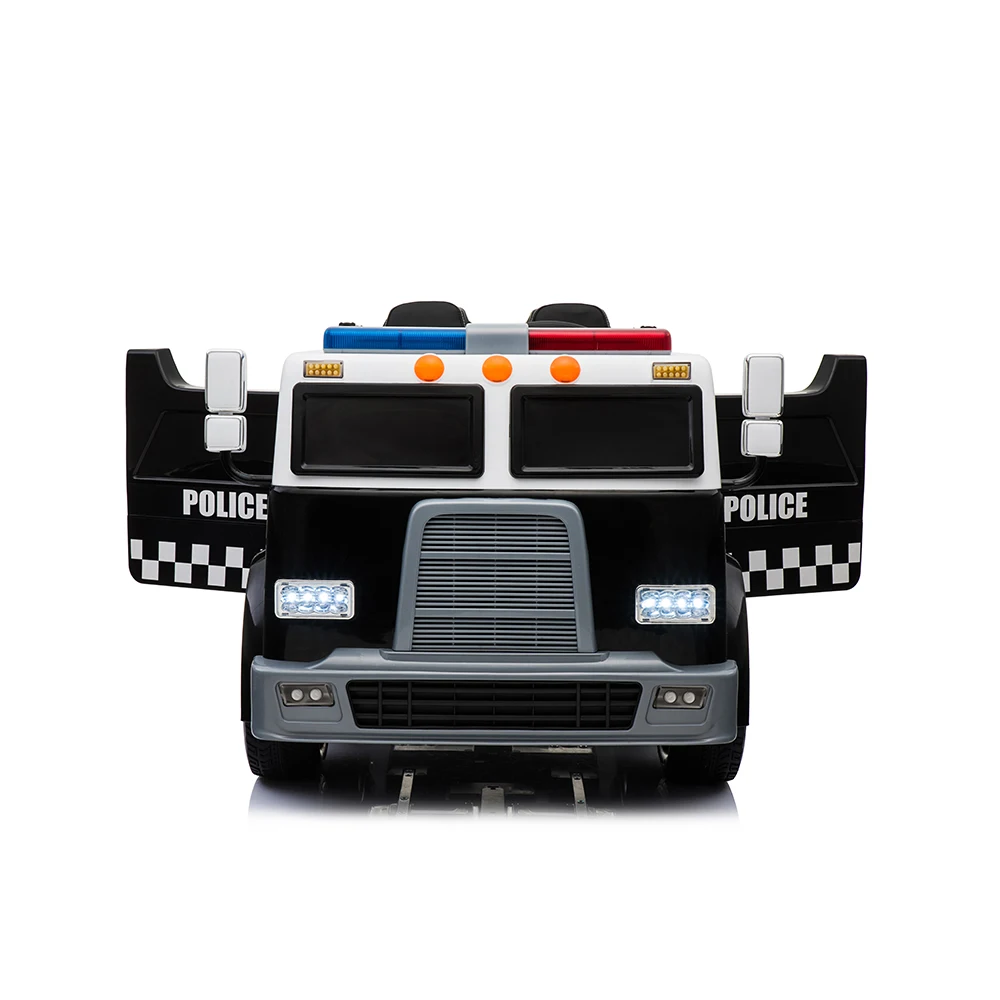 Police kids car for 2 seats with intercom ride on electric kids car