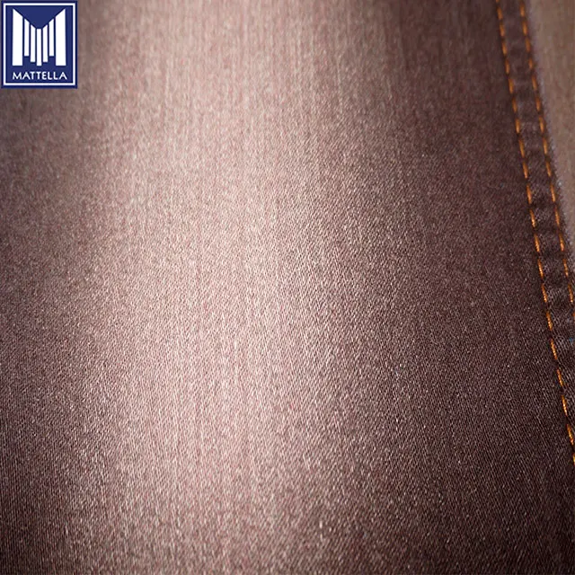 wholesale OEM customized brown color 10oz 11oz cotton spandex satin sateen women jackets jeans stretch denim fabric