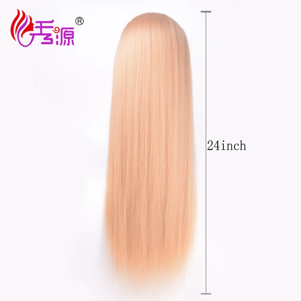 
24inch synthetic female mannequin heads with hair for braiding dummy doll head for salon training head 