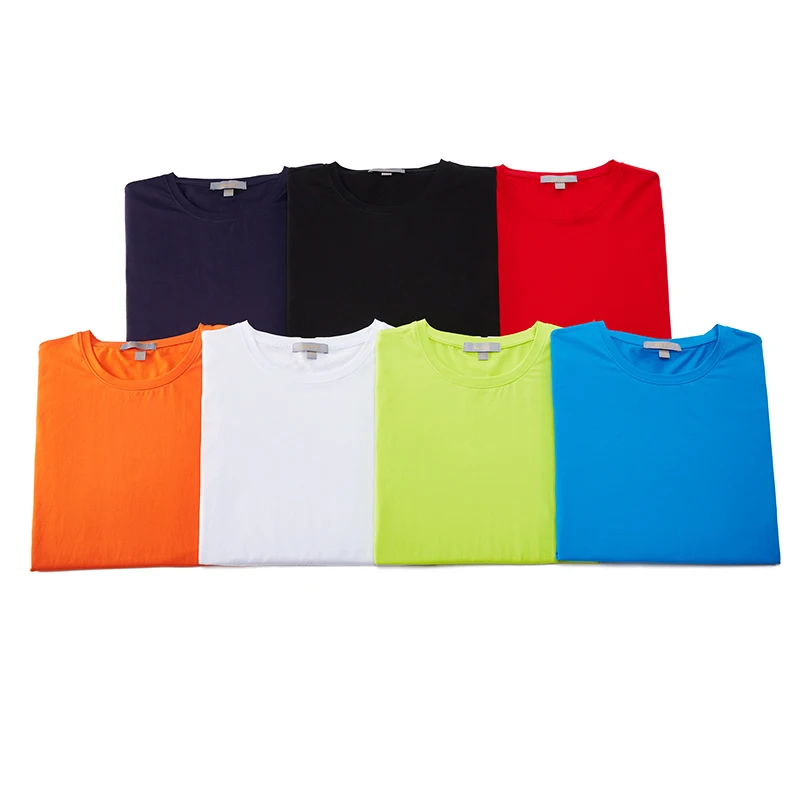 
100% mercerized cotton blank solid color print custom plain T-shirt 
